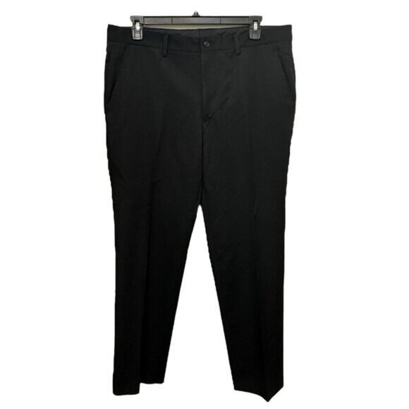 Issey Miyake Men 40x32 Black Dress Pants Flat Front Trousers Japan 100% Wool - Picture 1 of 8